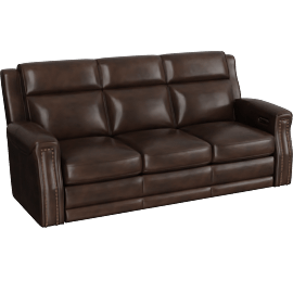 Perspective view of Hensley 87 Power Sofa, Brown