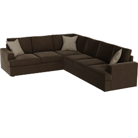 Perspective view of Bonaterra II Chocolate 127 2 Piece Sectional With Right Arm Facing Queen Sleeper Sofa