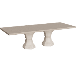 Perspective view of Hutchy Grey & White Extendable 72-108 Rectangular Dining Table