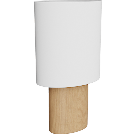 Perspective view of Haddie table lamp 21h, Rye/White shade