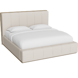 Perspective view of Seraphina King Channel Tufted Upholstered & Wood Platform Bed