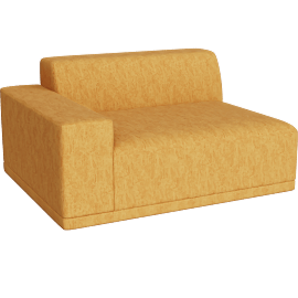 Perspective view of Faible Deep Depth Left-Arm Chair