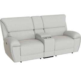 Perspective view of Neo 82 Power Reclining Console Loveseat With Power Headrest & USB, Beige