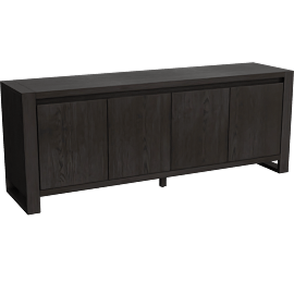 Perspective view of Lakeland Espresso 72 Wood TV Stand, Doors, Shelves, Storage, Entertainment Center