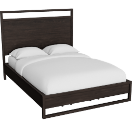 Perspective view of Sawyer Black Walnut Queen Platform Bed