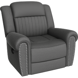 Perspective view of Keighly Charcoal Polyester 41 Oversized Manual Oversized Recliner