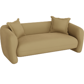 Perspective view of Lou Cafe Au Lait Brown 72 Performance Velvet Loveseat