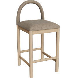 Perspective view of Conny Brown Linen Textured Fabric 27 Counter Height Stool With Natural Legs