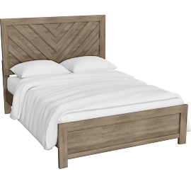 Perspective view of Baylor Queen Panel Bed, Light Brown