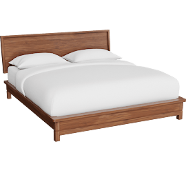 Perspective view of Rolla Honey Maple Brown Cal King Platform Bed