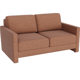 Perspective view of Giorgia 66 Full Convertible Sleeper Loveseat, Orange Spice