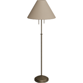 Perspective view of Lucille floor lamp, Mineral/ Taupe shade