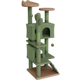 Perspective view of Cactus Cat Tree Condo 54.5" H