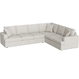 Perspective view of Bonaterra II Sand 127 2 Piece Sectional With Left Arm Facing Queen Sleeper Sofa