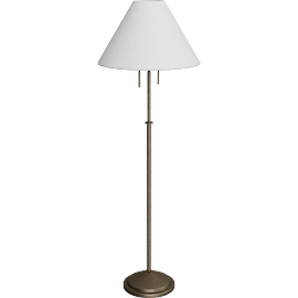 Perspective view of Lucille floor lamp, Mineral/ White pleated shade
