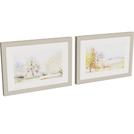 Perspective view of Sunrise Artwork Set of 2