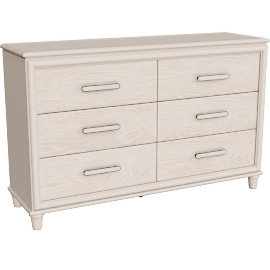 Perspective view of Rester Ivory 6 Drawer Dresser