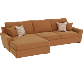 Perspective view of Delano Ginger 81 2 Piece Sectional With Left Arm Facing Oversized Chaise