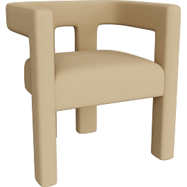 Perspective view of Reena Camel Velvet Dining Chair