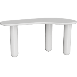 Perspective view of Cielo Desk Alabaster