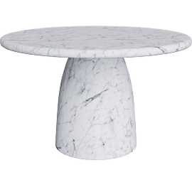 Perspective view of Masso Outdoor Dining Table, White