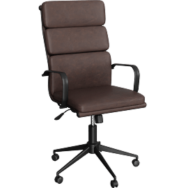 Perspective view of Moby Brown II High Back Office Chair With Wheels