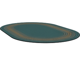 Perspective view of BRAIDFUL IN NATURE, OVAL 6X9, TEAL