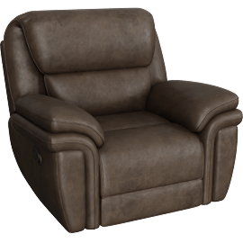 Perspective view of Mila Brown Microfiber 45 Manual Rocker Reclining Chair