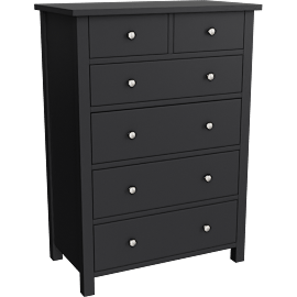 Perspective view of Felipe Black 6 Drawer Chest