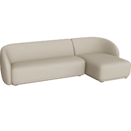 Perspective view of Nomad Sectional, Beige Boucle