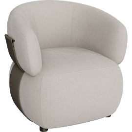 Perspective view of Monceau Lounge Chair Beige