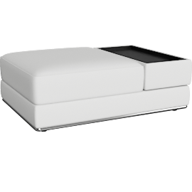 Perspective view of Amadeo Ottoman White