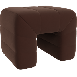 Perspective view of Truffa Stool, Brown