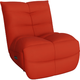Perspective view of Nyx Red 33 Power Armless Gaming Recliner With Battery