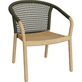 Perspective view of Kaia Outdoor Dining Chair, Olive