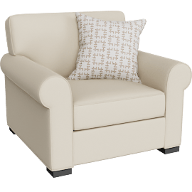 Perspective view of Cypress Roll Arm Foam Chair
