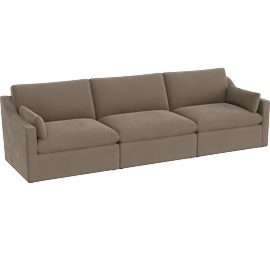Perspective view of Adelina 124 3 Piece Sofa, Mocha