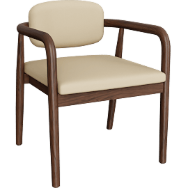 Perspective view of Bubbly Taupe Vegan Leather Dining Armchair