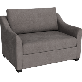 Perspective view of Porthos II Grey 52 Twin Sleeper Chair With Memory Foam Mattress