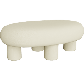 Perspective view of Zest Boucle Ottoman