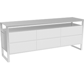 Perspective view of Bari Dresser, White
