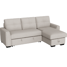 Perspective view of Modu 2 Piece Sectional With Reversible Chaise & Pull-Out Bed