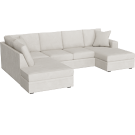 Perspective view of Bonaterra II 127 2 Piece Sectional With Right Arm Facing Sofa Chaise + Left Arm Facing Corner Chaise, Sand