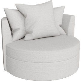 Perspective view of Cocoon Gibson White Swivel Cuddler
