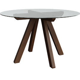Perspective view of Deville 48 Brown Round Dining Table