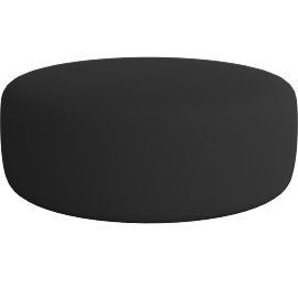 Perspective view of Horizon Ottoman Black Boucle