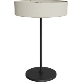 Perspective view of Cohen lamp, 28h, Satin black/white shade
