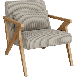 Perspective view of Hygge Taupe Accent Chair