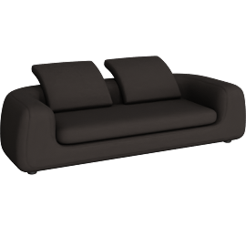 Perspective view of Americano Sofa, 107" Deep, Pebbleweave Chocolate