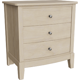 Perspective view of Clara 3 Drawer Nightstand